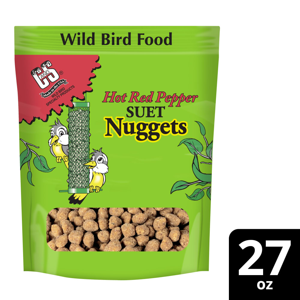 Retail packaging for C&S Hot Pepper Suet Nuggets