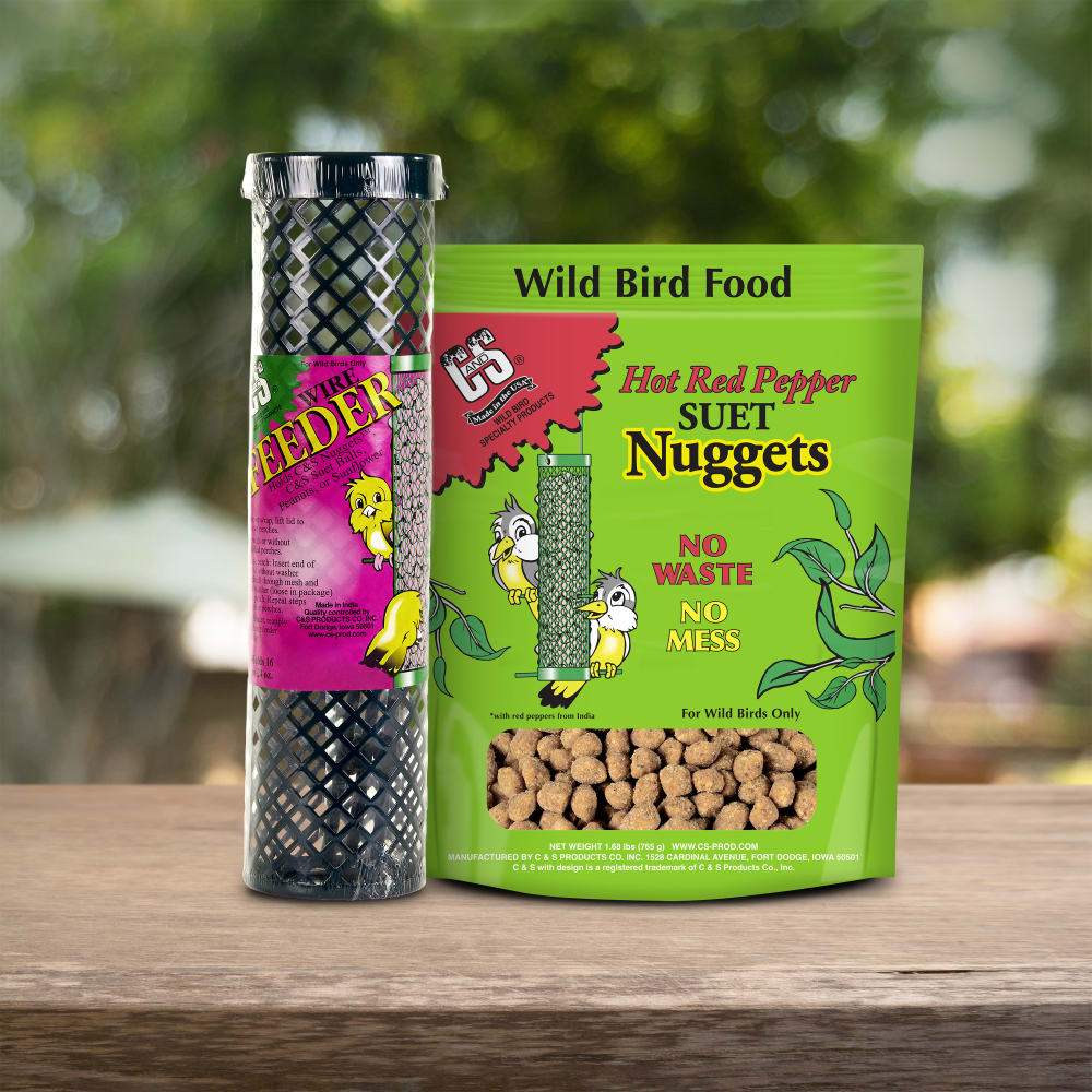 Up close shot of C&S Hot Pepper Suet Nuggets