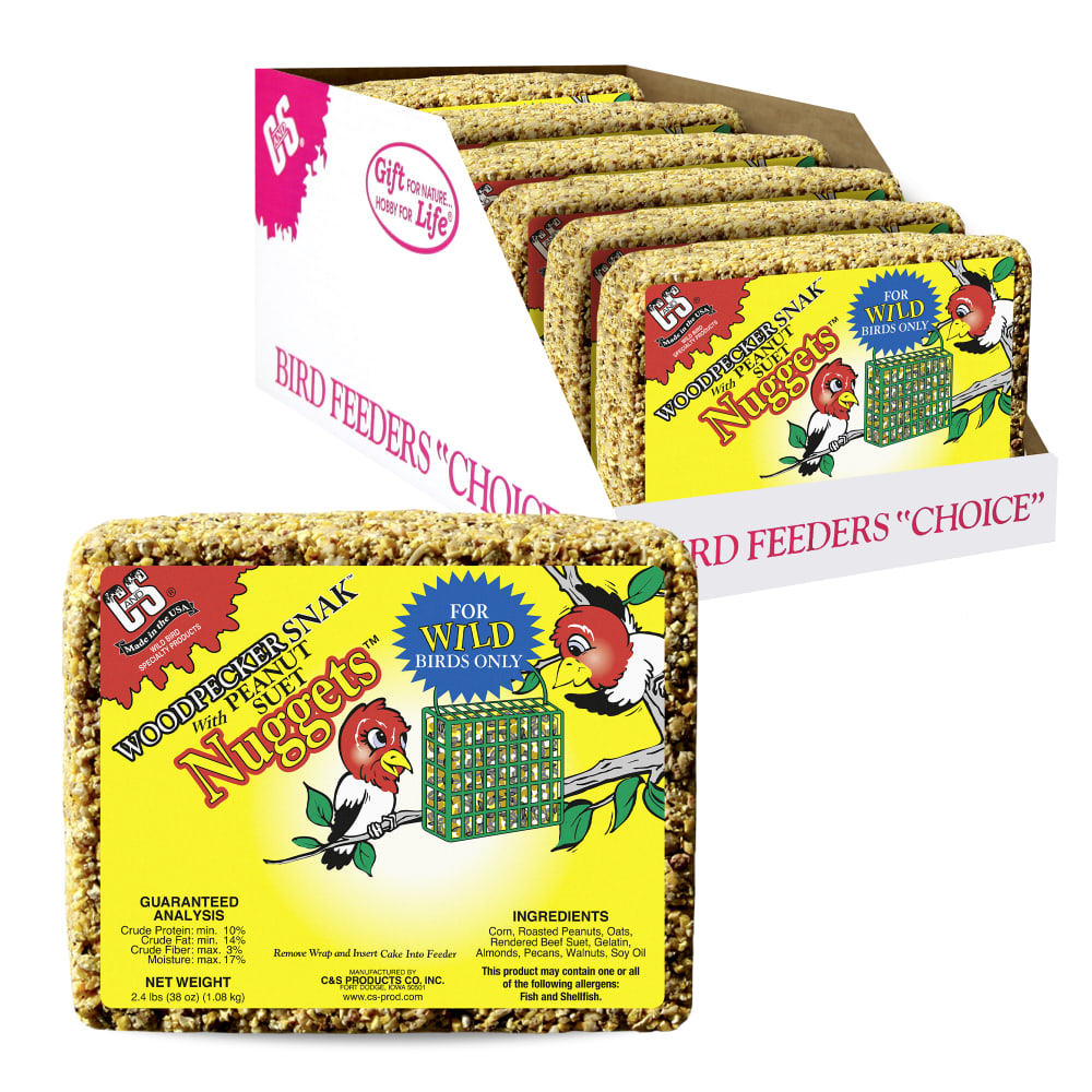 Retail packaging for C&S  Woodpecker Snak with Peanut Suet Nuggets