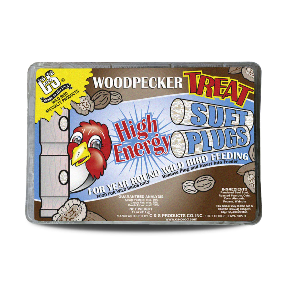 Retail packaging for C&S  Woodpecker Treat Suet Plugs