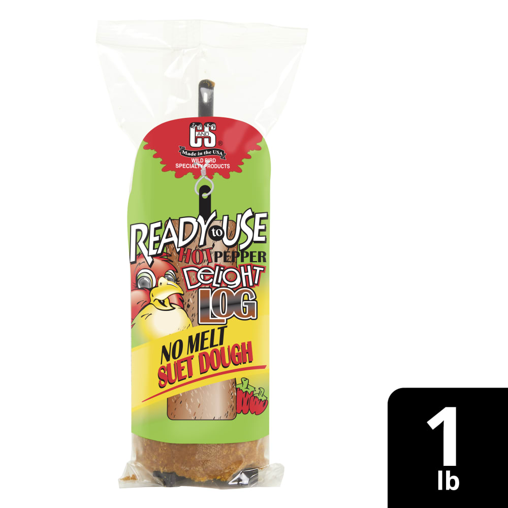 Retail packaging for C&S Hot Pepper No Melt Suet Dough Log