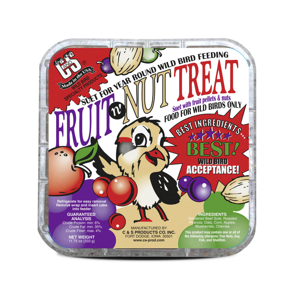 Retail packaging for C&S Fruit n' Nut Suet Treat