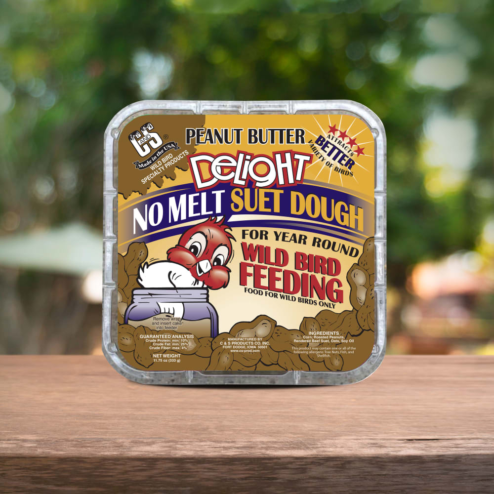 Up close shot of Peanut Butter Delight No Melt Suet Dough