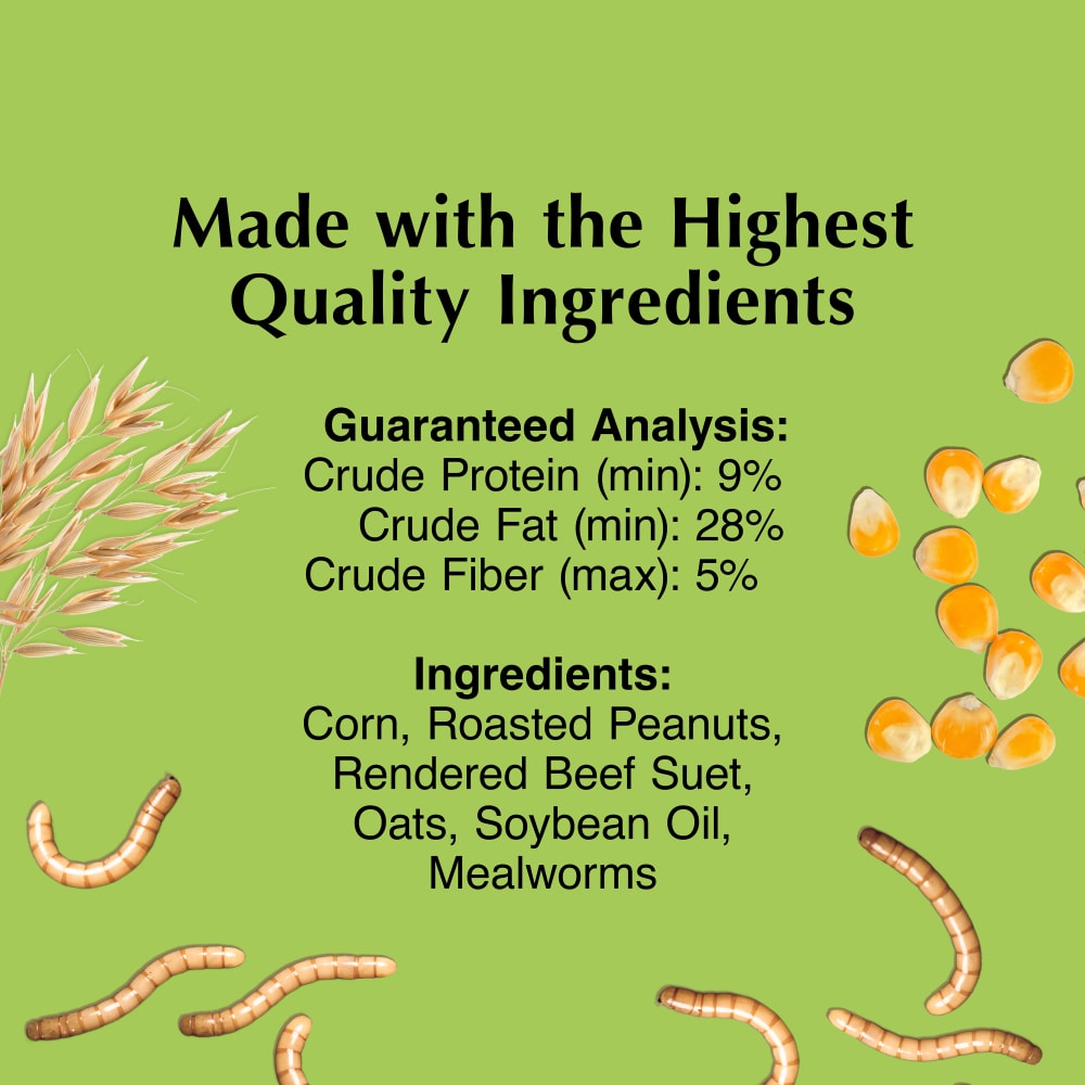 Infographic with a list of high-quality ingredients, fat, fiber and protein contents