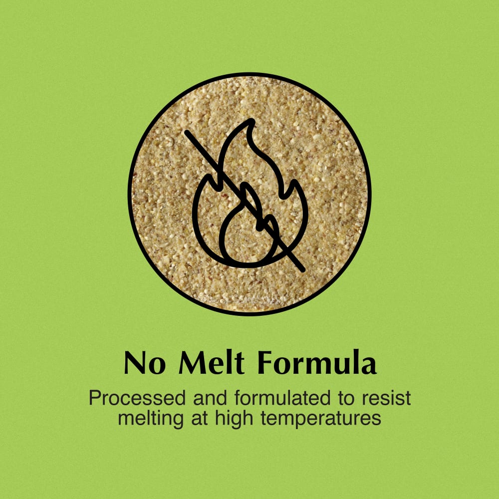 No melt formula processed and formulated to resist melting at high temperatures