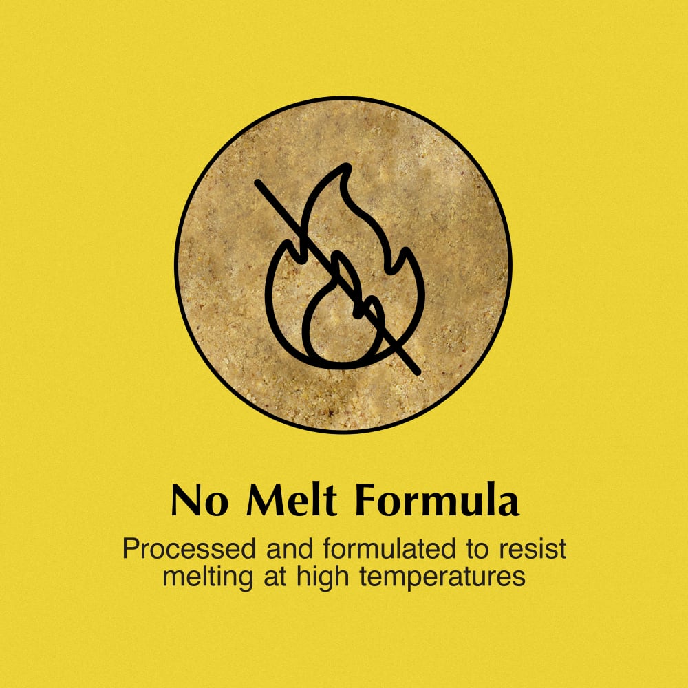 No melt formula processed and formulated to resist melting at high temperatures