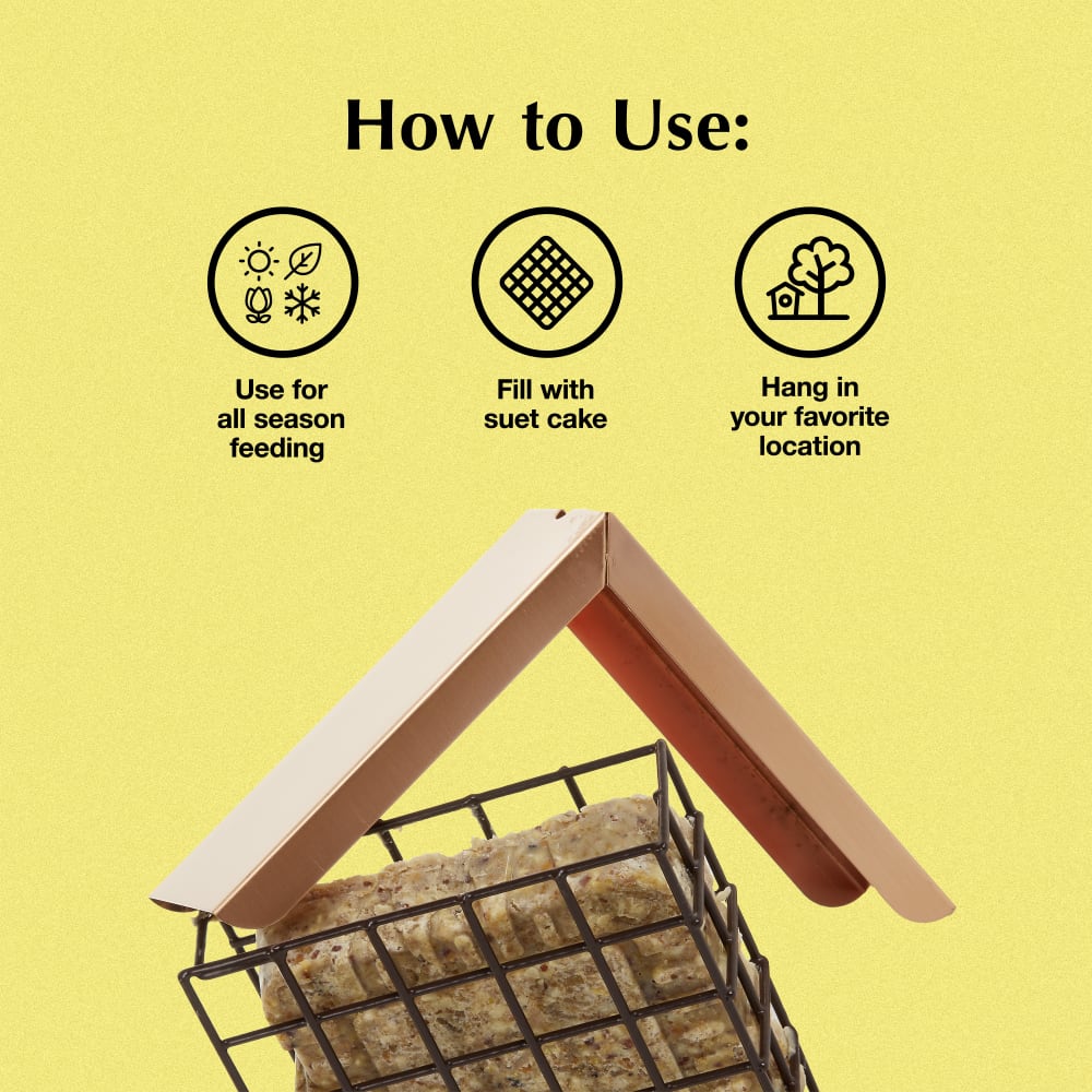 Directions for use for C&S Hanging Suet Basket with Roof and Hanger